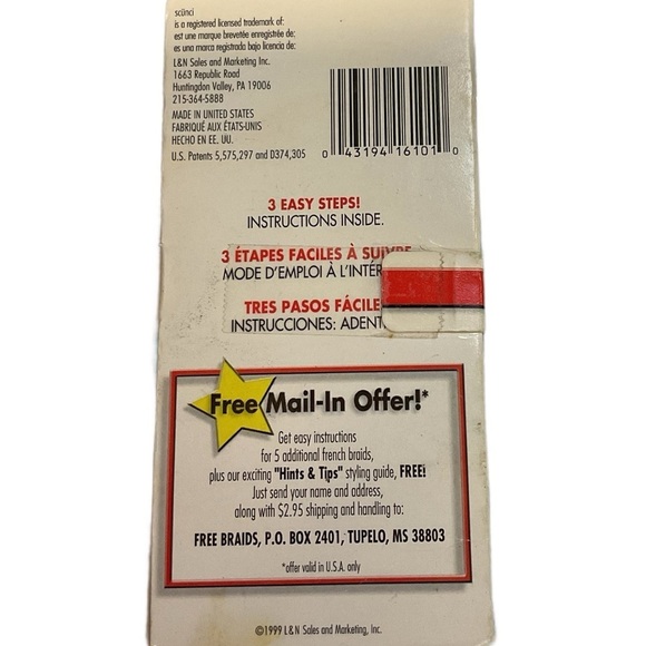 Scunci Easy Braid Hair Tool in Teal and Black vintage - Picture 3 of 3